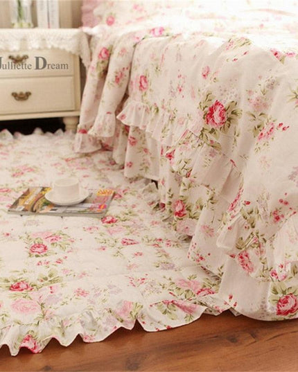 Floral Serenity Cotton Quilted Area Rug - Timeless Allure