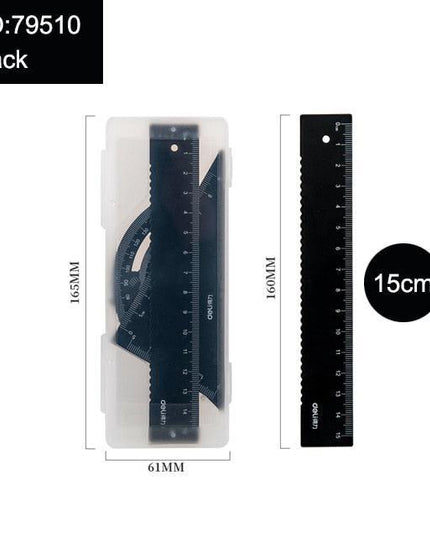 Professional Geometry Tool Kit: Premium Metal Ruler and Protractor Set - Enhance Your Design Capabilities