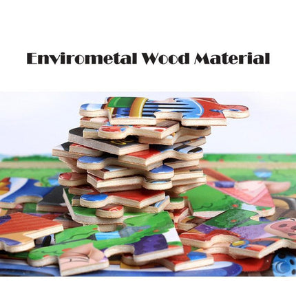 Montessori 3D Animal Vehicle Puzzle Set - Interactive Wooden Learning Toy for Kids