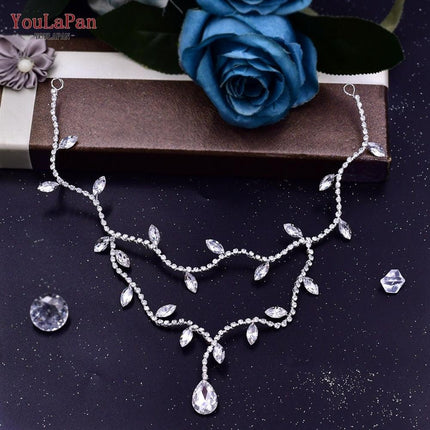 Elegant Silver Water Drop Rhinestone Bridal Headpiece