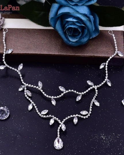 Elegant Silver Water Drop Rhinestone Bridal Headpiece