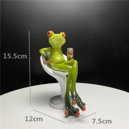 Whimsical Green Frog Resin Desk Ornament - Enchanting Home Decor