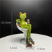 Whimsical Green Frog Resin Mini Sculpture - Adorable Desk Accent