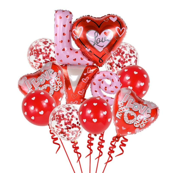 Love Letter Heart Balloon: Red Foil Romantic Wedding Anniversary Valentine's Day Party Decor Gift