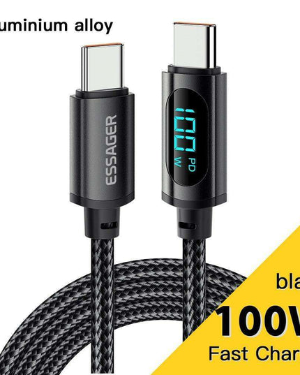 Essager Advanced Smart LED USB C Charging Cable - Rapid 100W Power & High-Speed Data Transfer