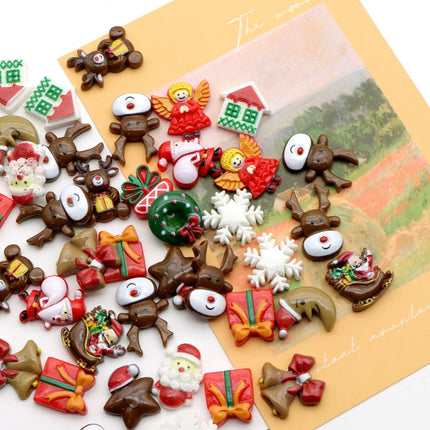 Festive Spirit Flatback Cabochon Crafting Kit - 50-Piece Holiday Collection