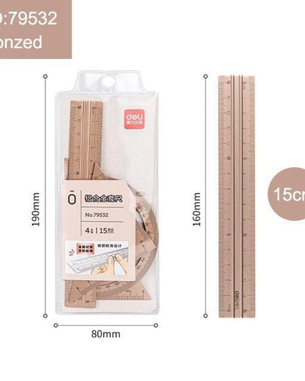 Professional Geometry Tool Kit: Premium Metal Ruler and Protractor Set - Enhance Your Design Capabilities