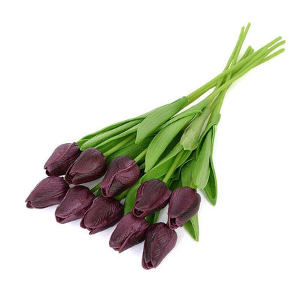 Chic Collection of 10 Lifelike Tulip Stems for Refined Home Decor