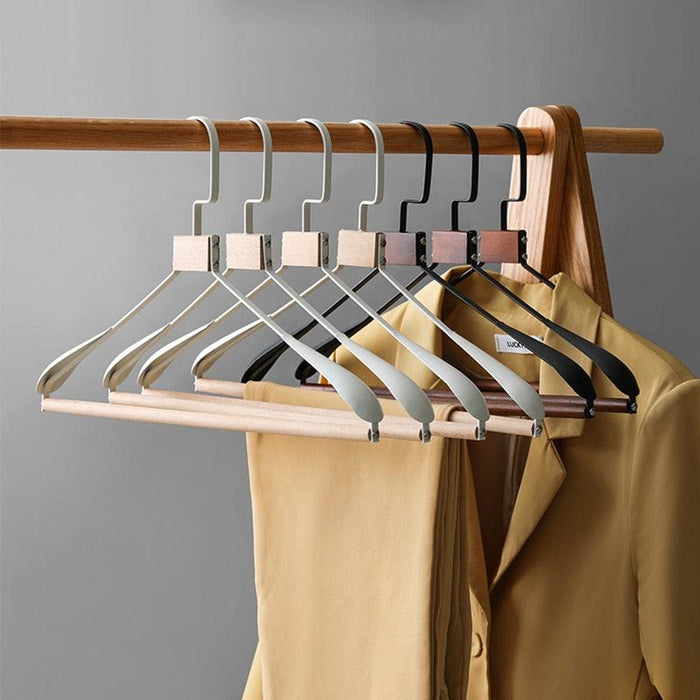 Luxurious Botanica Wide Shoulder Wooden Coat Hangers Set for Stylish Closet Organization