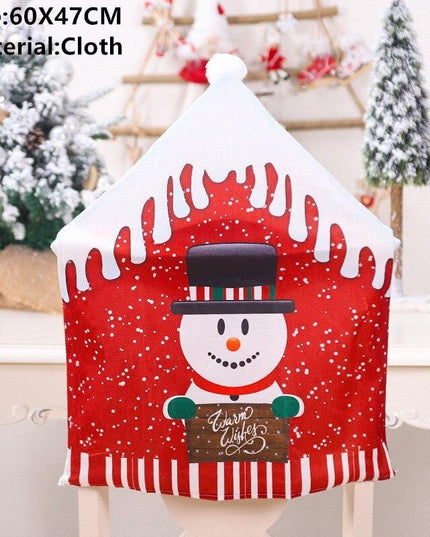 Whimsical Gnome-Themed Christmas Chair Cover - Festive Home Accent