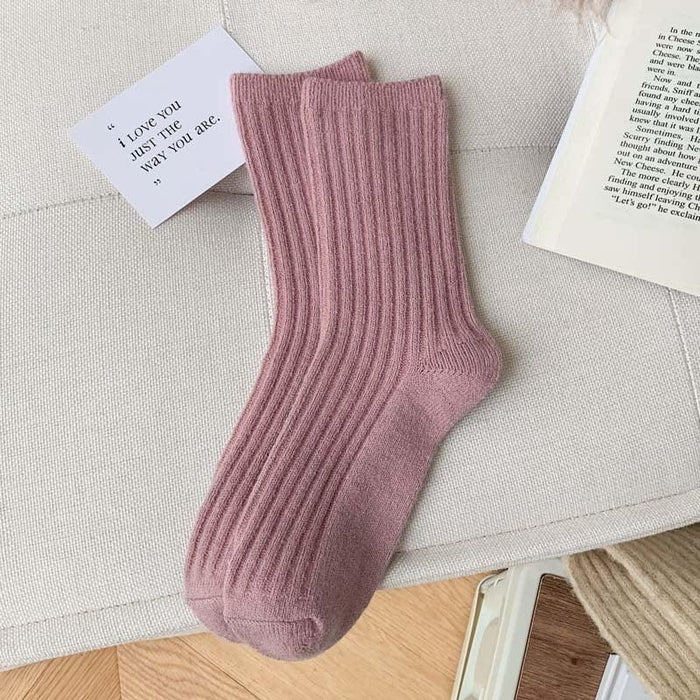 Cozy Cashmere Blend Women's Japanese Fashion Winter Socks