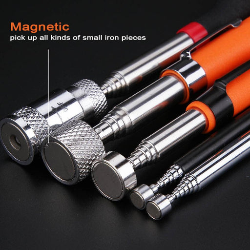 Telescopic Orange Red Magnetic Pick-Up Tool with Stainless Steel Antenna