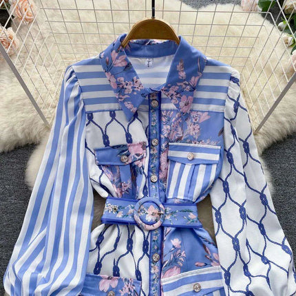 Ethereal Elegance: Chic Printed Shirt Dress for the Contemporary Woman