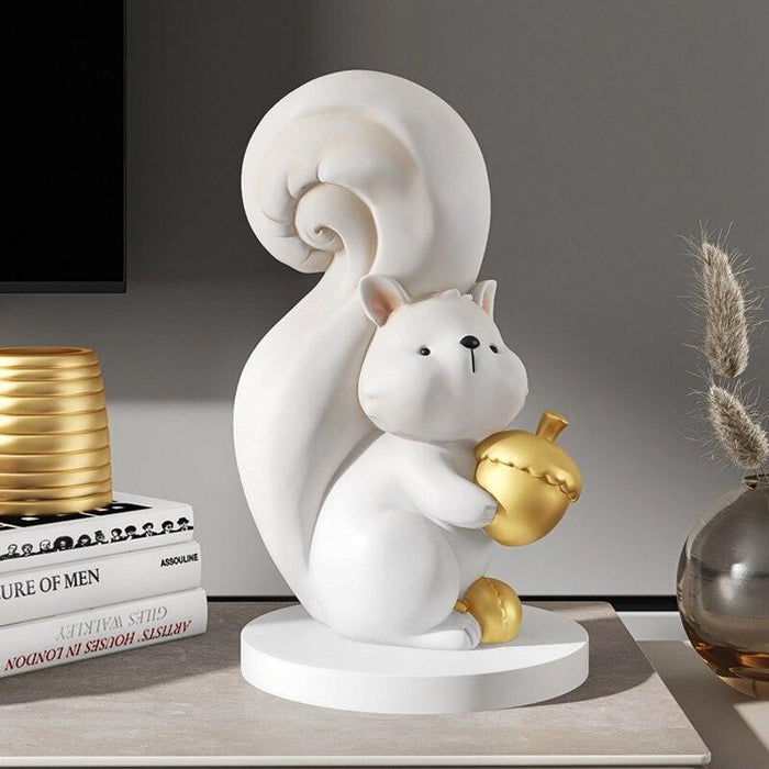 Elevate Your Home with Handmade Squirrel Statue Ornaments