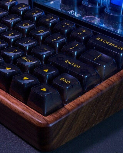 SA Ball Caps 141 Height Keycap Set - Chic White, Black, and Clear Design for MX Mechanical Keyboards