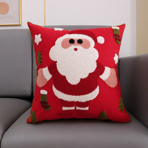 Christmas Festive Embroidered Pillow Sham 18x18 Inches