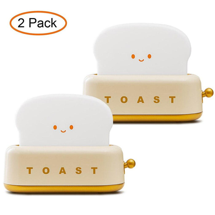 Cute Toast Lamp Bread Night Light Rechargeable Dimming Bedroom Bedside Desk Decor Table Lamp Sleeping Light Christmas Gift-0-Très Elite-Yellow 2 pack-Très Elite