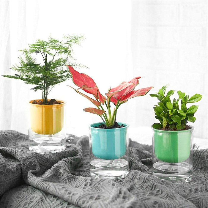 Self-Watering PET Planter Pot - Stylish Indoor Gardening Solution