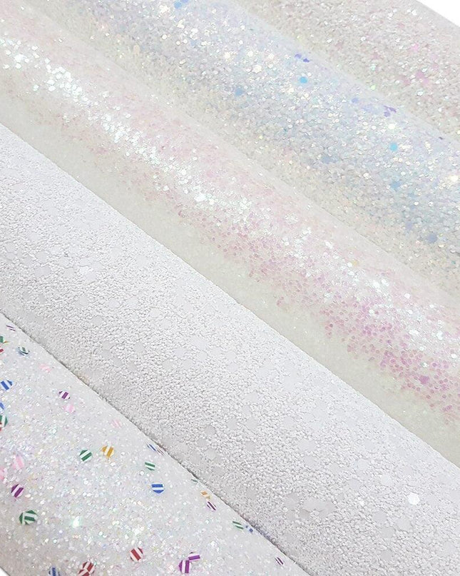 Sparkling White Faux Leather Craft Roll: Elevate Your DIY Masterpieces