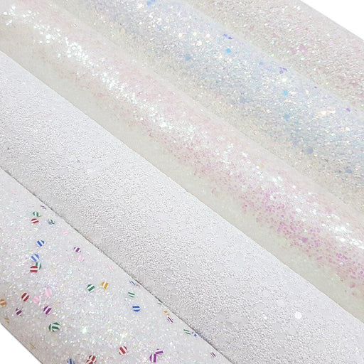 White Sparkle Faux Leather Crafting Roll for Glamorous DIY Projects