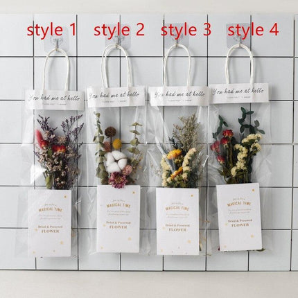 Elegant Dried Floral Arrangement in Trendy Tote Bag