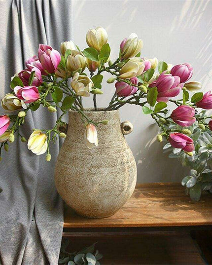 Realistic Magnolia Blossom Stem - Elegant Floral Decor for Any Occasion
