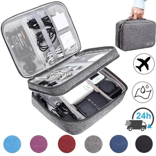 Waterproof Electronic Accessories Organizer - Portable Cable Storage Bag for Travel