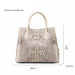 Crocodile Leather Tote Bag - Elegant White Handbag for Women with High Capacity