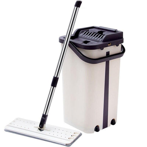 Ultimate Floor Cleaning System: Extendable Squeegee Mop and Bucket Set with Microfiber Pad