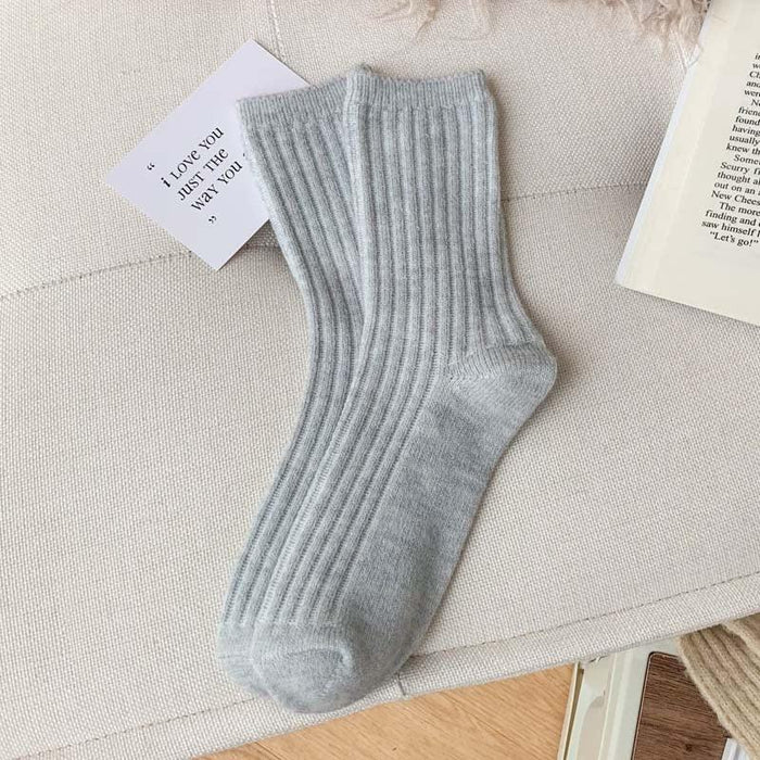 Luxurious Cashmere Blend Women's Japanese Fashion Winter Socks