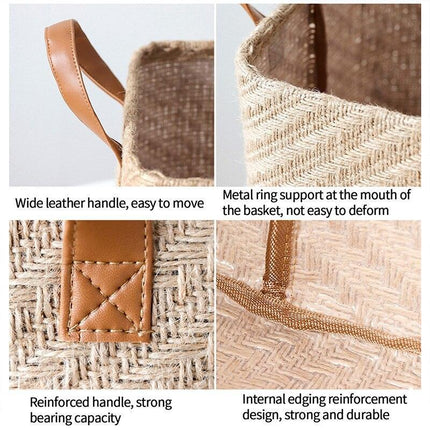 Chic Handmade Jute Organizer Basket - Essential Storage Solution