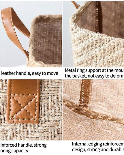 Chic Handmade Jute Organizer Basket - Essential Storage Solution