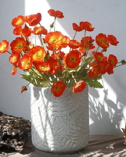 Lifelike Poppy Silk Floral Arrangement