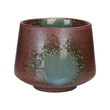Artisan European Nature-Inspired Tea Cup Set with Unique Kiln-Fired Glazing