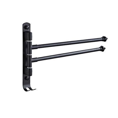 DOOKOLE Stainless Steel Bathroom Towel Bar with Rotating Rail and Built-in Hook