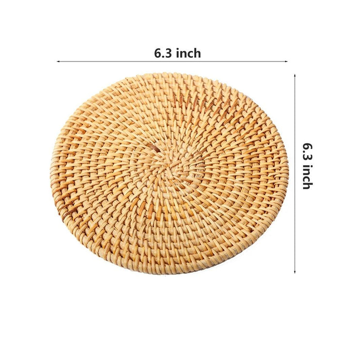 Rattan Coasters Set: Artisanal Elegance and Functional Sophistication