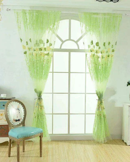 Elegant Floral Sheer Window Curtain for Kids' Spaces - Stylish Privacy Solution