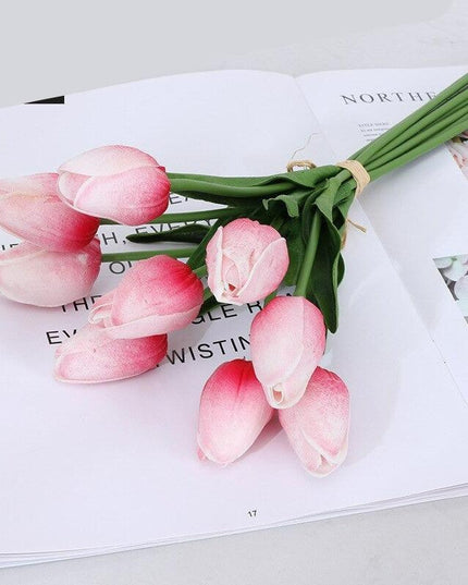 Exquisite Elegance: 10PCS Premium Artificial Tulip Flower Set