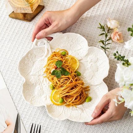 Artisan Crafted Grape Vine Ceramic Dinner Plate for Elegant Dining