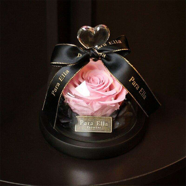 Timeless Floral Display - Preserved Rose Under Glass for Lasting Elegance