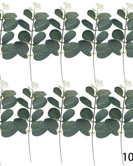 Set of 10 Realistic Eucalyptus Leaf Stems - Perfect for Home and Wedding Decor