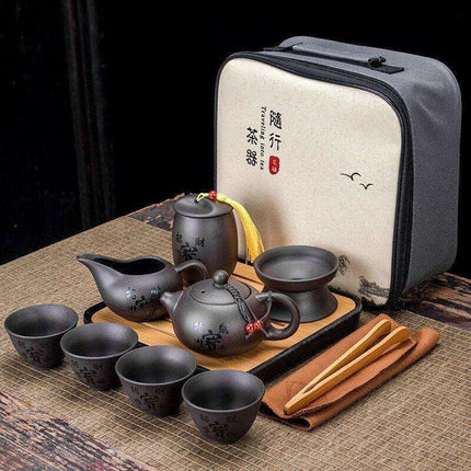 Serenity Sand Ceramic Kung Fu Tea Set for Harmonious Tea Experiences