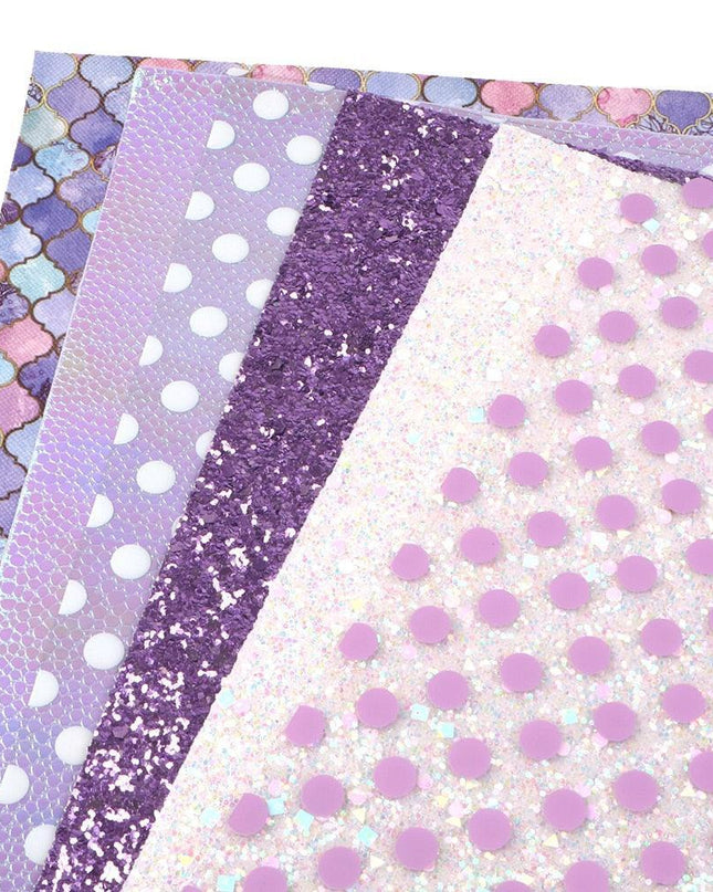 Elegant Fish Scale Dot Faux Leather Crafting Kit for Creative Projects