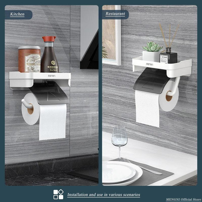 Self-adhesive Toilet Paper Holder Stand - Simple Installation Solution