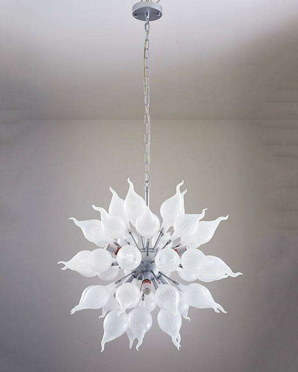 Contemporary Hand-Blown Glass LED Orb Chandelier - 32" with Customizable Suspension Chain