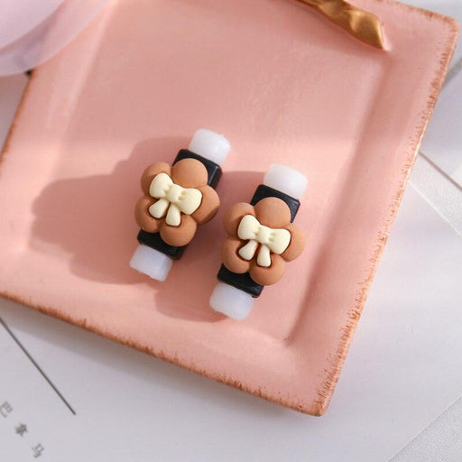 2pc Milk Coffee Color Data Cable Protective Sleeve Cute Cartoon Mobile Phone Charging Cable Anti-break Protector Headphone Cable-0-Très Elite-No.9-Très Elite