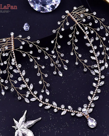 Elegant Silver Water Drop Rhinestone Bridal Headpiece