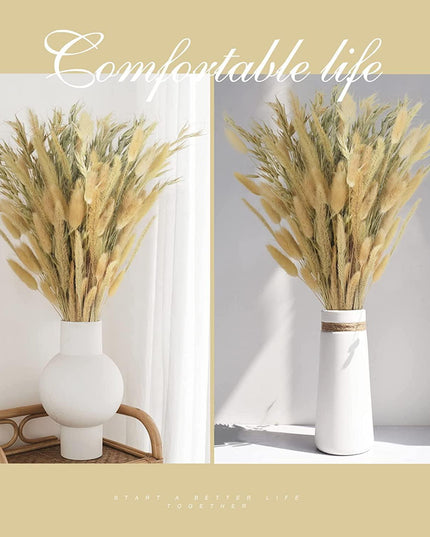 Rustic Boho Bunny Tail Dried Flower Arrangement for Weddings and Home Decor