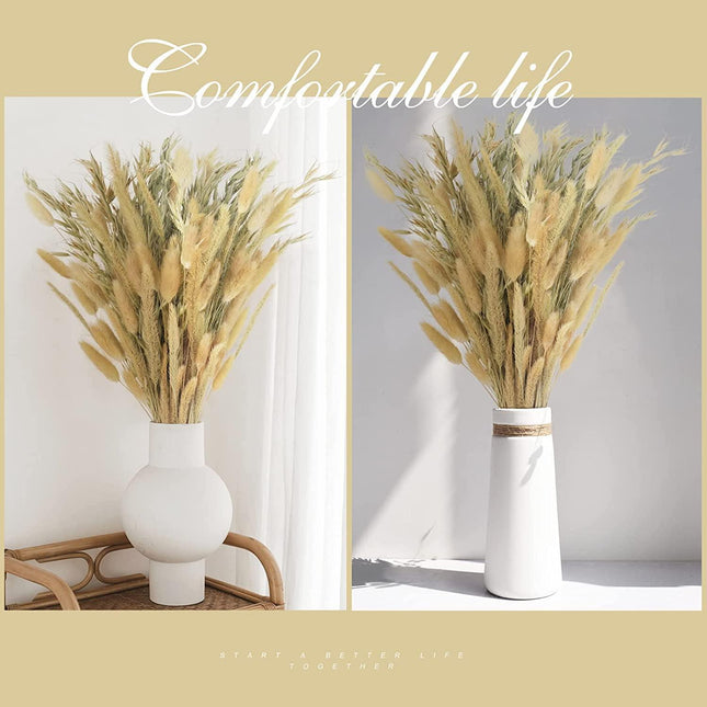 Rustic Boho Bunny Tail Dried Flower Arrangement for Weddings and Home Decor