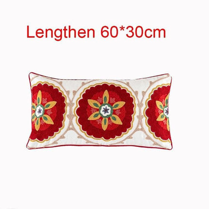 Boho Chic Floral Lumbar Pillow Cover - Stylish Home Decor Accent